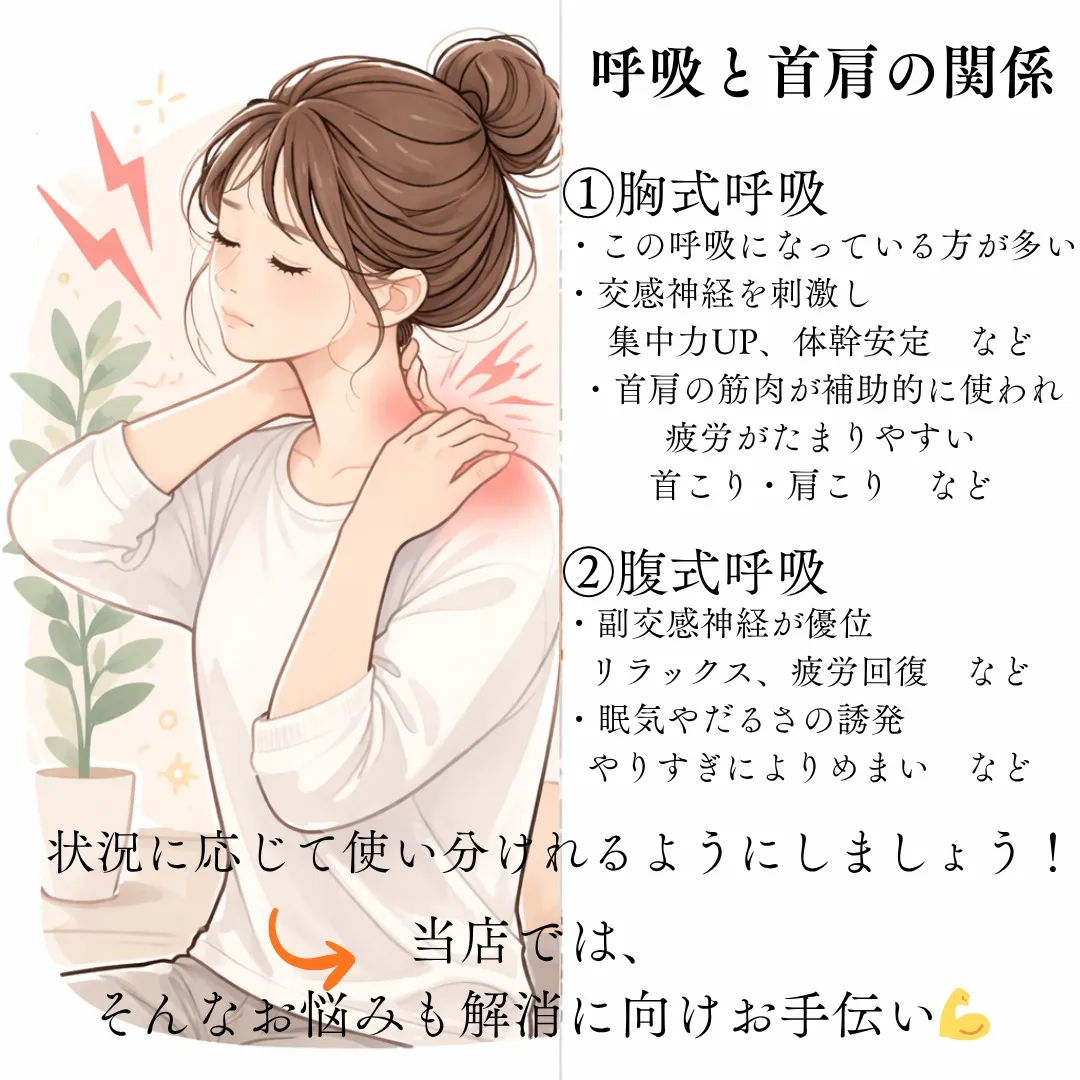 【呼吸と首肩の意外な関係！？】