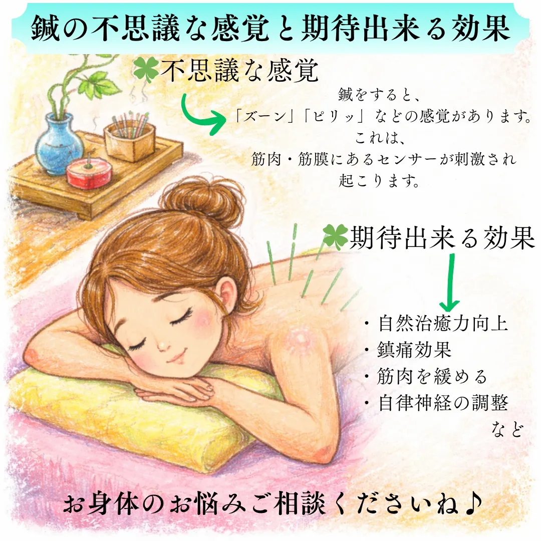 【鍼の不思議な感覚＆期待されている効果】