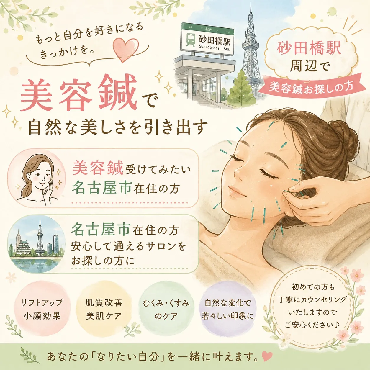 【砂田橋駅　美容鍼】