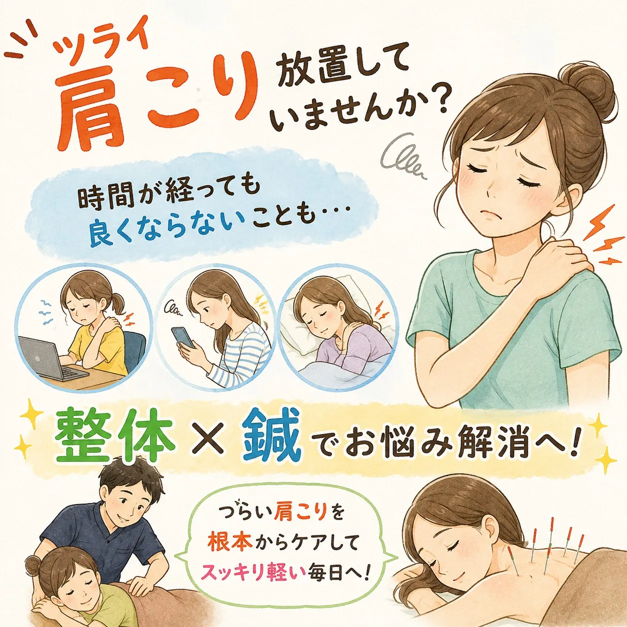 【砂田橋 鍼灸 肩こり】